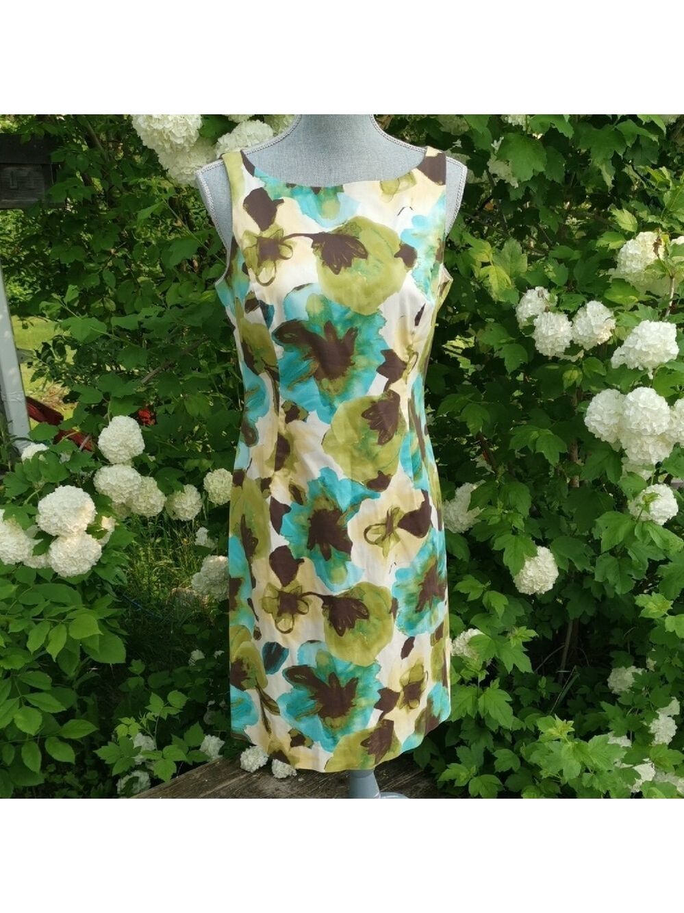 Jones Studio Careerwear Summergirl Floral Sleeveless Sheath Dress. Size 8